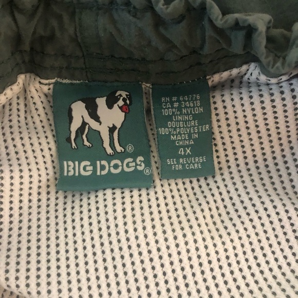 Big Dogs Cargo Mesh Lined Shorts Swim Trunks Sz. 4X Olive Green Outdoors Summer - Picture 6 of 7